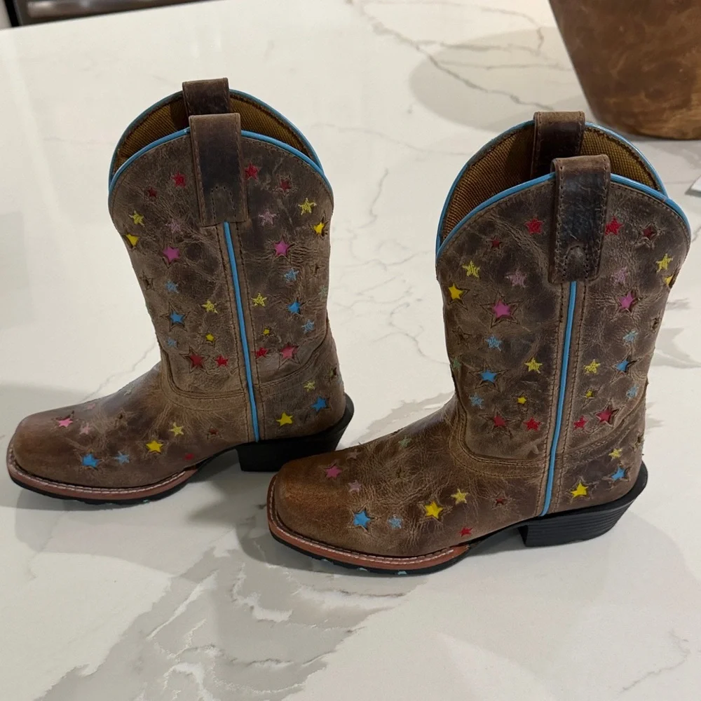 Dan Post Kids Brown Star Boots - Picture 2 of 5